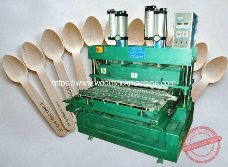 Wood Cutlery Spoon&Forks Hot Press Forming Machine Tongue Depressor